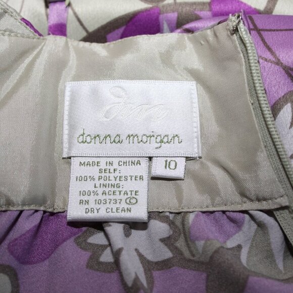 Donna Morgan Womens Seafoam Dress Purple Green Floral Babydoll Size 10 NWT - Picture 5 of 8